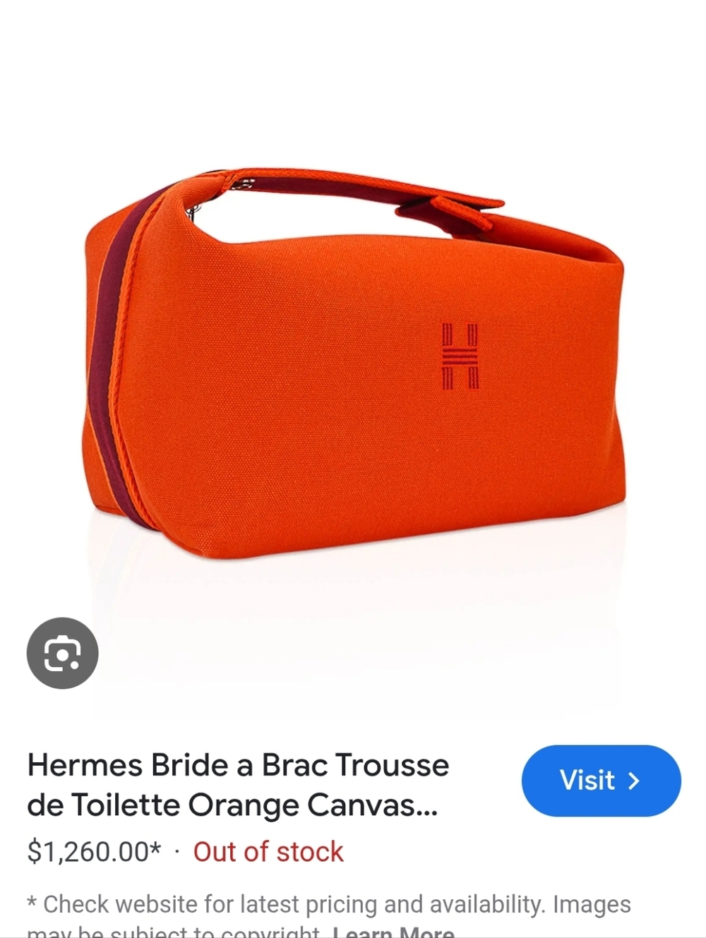 Hermes Bride- A - Brac Pink PM Canvas Vanity Bag With Paper Bag - Picture 17 of 17